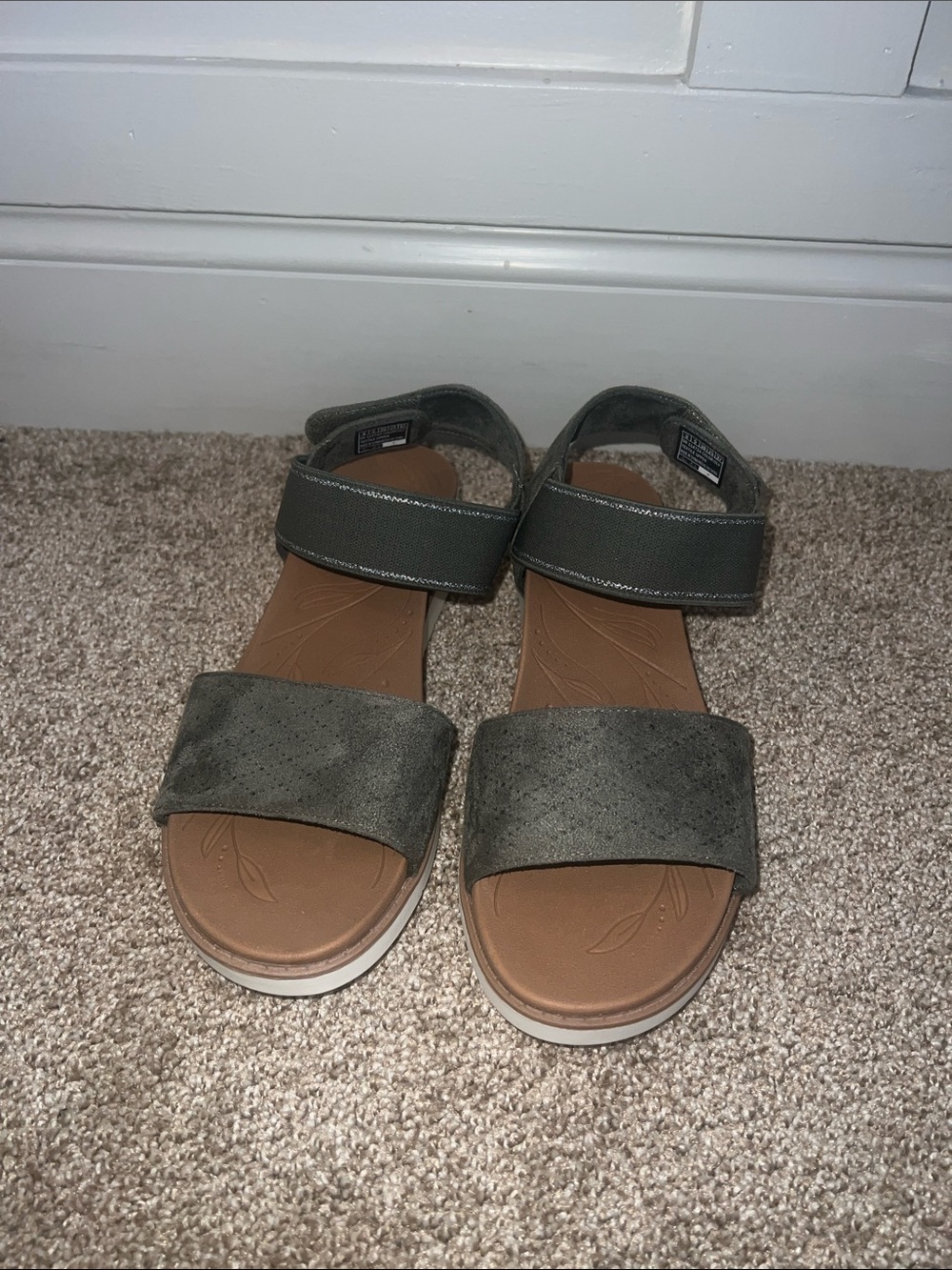 BOBS Skechers Martha Stewart Arch Fit Beach Sandal in Olive